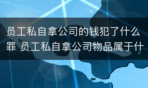 员工私自拿公司的钱犯了什么罪 员工私自拿公司物品属于什么行为