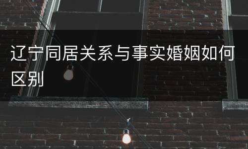 辽宁同居关系与事实婚姻如何区别