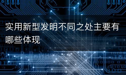 实用新型发明不同之处主要有哪些体现