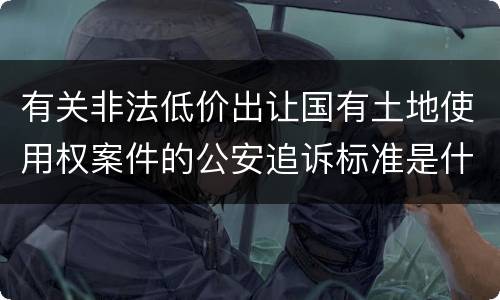 有关非法低价出让国有土地使用权案件的公安追诉标准是什么
