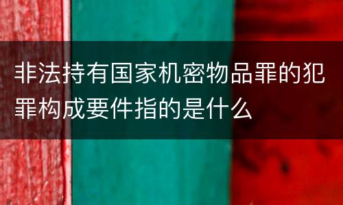 非法持有国家机密物品罪的犯罪构成要件指的是什么