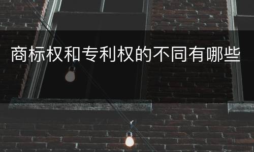 商标权和专利权的不同有哪些