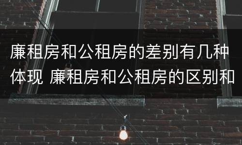 廉租房和公租房的差别有几种体现 廉租房和公租房的区别和联系