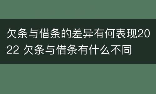 欠条与借条的差异有何表现2022 欠条与借条有什么不同