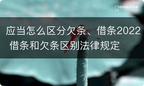 应当怎么区分欠条、借条2022 借条和欠条区别法律规定