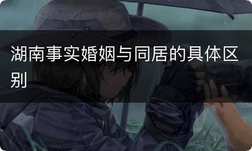 湖南事实婚姻与同居的具体区别
