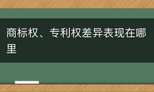 商标权、专利权差异表现在哪里