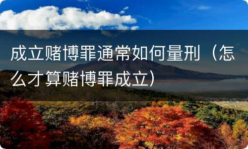 成立赌博罪通常如何量刑（怎么才算赌博罪成立）