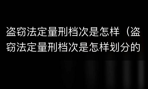盗窃法定量刑档次是怎样（盗窃法定量刑档次是怎样划分的）