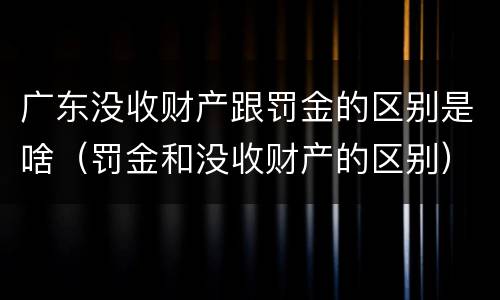 广东没收财产跟罚金的区别是啥（罚金和没收财产的区别）