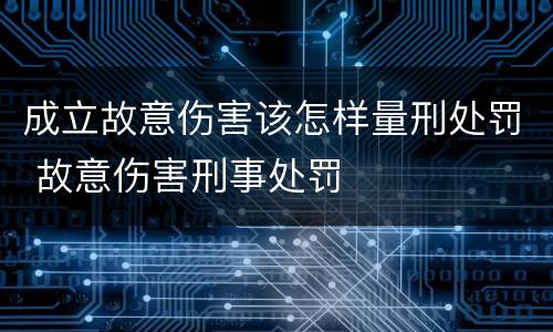成立故意伤害该怎样量刑处罚 故意伤害刑事处罚