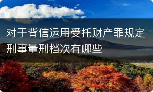 对于背信运用受托财产罪规定刑事量刑档次有哪些