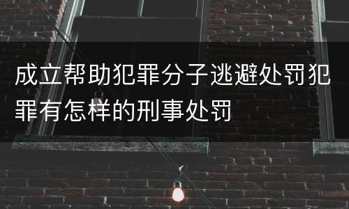 成立帮助犯罪分子逃避处罚犯罪有怎样的刑事处罚