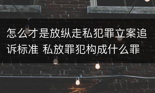 怎么才是放纵走私犯罪立案追诉标准 私放罪犯构成什么罪
