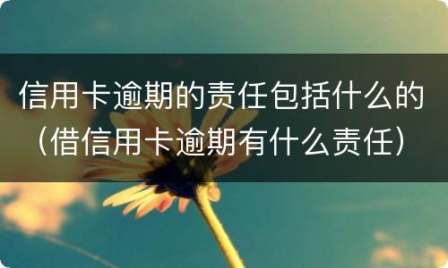 信用卡逾期的责任包括什么的（借信用卡逾期有什么责任）