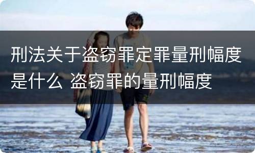 刑法关于盗窃罪定罪量刑幅度是什么 盗窃罪的量刑幅度