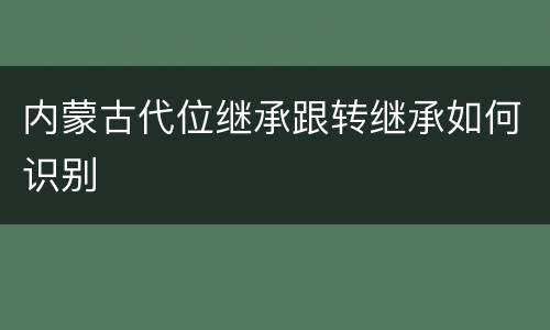 内蒙古代位继承跟转继承如何识别