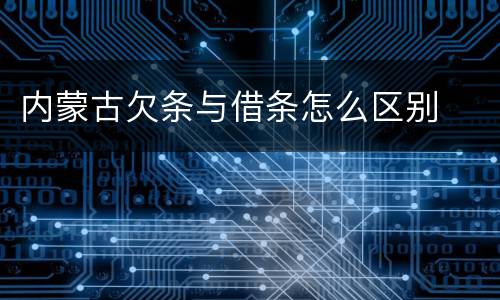 内蒙古欠条与借条怎么区别