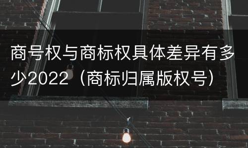 商号权与商标权具体差异有多少2022（商标归属版权号）
