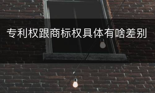 专利权跟商标权具体有啥差别