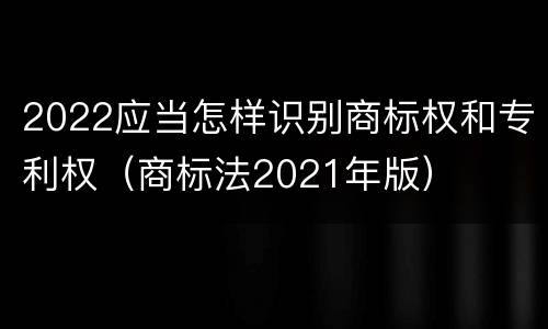 2022应当怎样识别商标权和专利权（商标法2021年版）