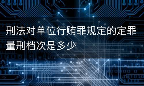 刑法对单位行贿罪规定的定罪量刑档次是多少