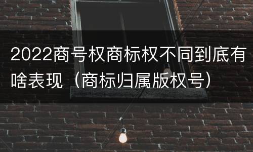 2022商号权商标权不同到底有啥表现（商标归属版权号）