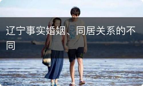 辽宁事实婚姻、同居关系的不同