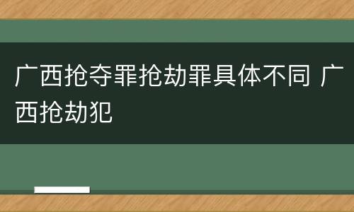 广西抢夺罪抢劫罪具体不同 广西抢劫犯