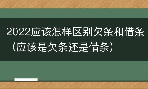 2022应该怎样区别欠条和借条（应该是欠条还是借条）