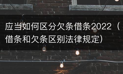 应当如何区分欠条借条2022（借条和欠条区别法律规定）