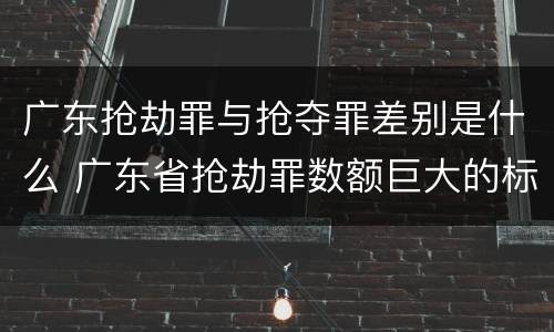 广东抢劫罪与抢夺罪差别是什么 广东省抢劫罪数额巨大的标准