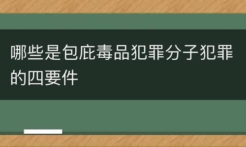 哪些是包庇毒品犯罪分子犯罪的四要件