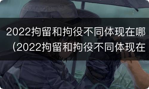 2022拘留和拘役不同体现在哪（2022拘留和拘役不同体现在哪里）