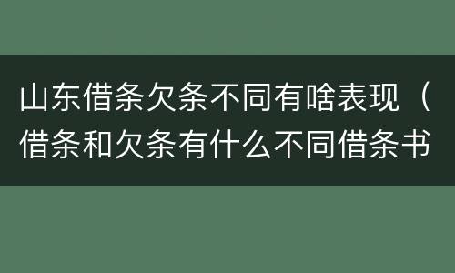 山东借条欠条不同有啥表现（借条和欠条有什么不同借条书写）