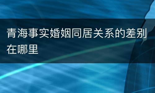 青海事实婚姻同居关系的差别在哪里