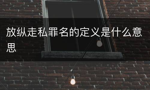 放纵走私罪名的定义是什么意思