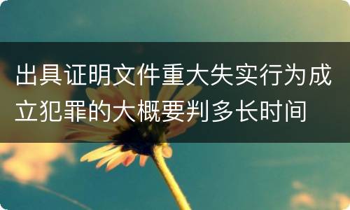 出具证明文件重大失实行为成立犯罪的大概要判多长时间