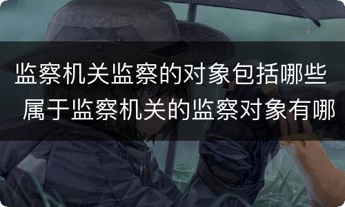 监察机关监察的对象包括哪些 属于监察机关的监察对象有哪些