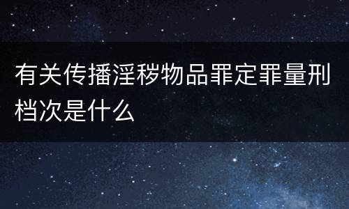 有关传播淫秽物品罪定罪量刑档次是什么
