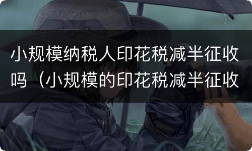 小规模纳税人印花税减半征收吗（小规模的印花税减半征收吗）