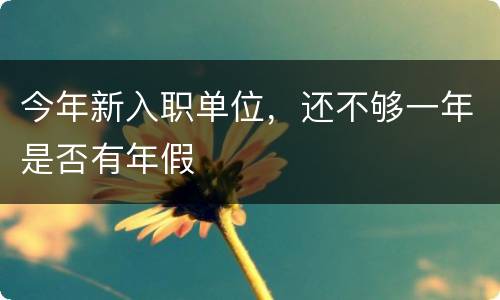 今年新入职单位，还不够一年是否有年假
