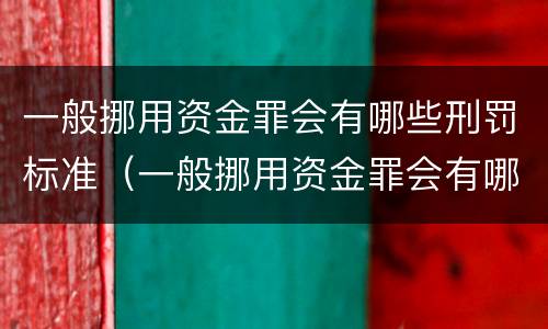 一般挪用资金罪会有哪些刑罚标准（一般挪用资金罪会有哪些刑罚标准呢）