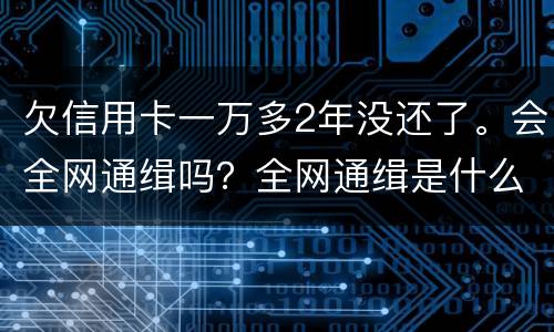欠信用卡一万多2年没还了。会全网通缉吗？全网通缉是什么意思