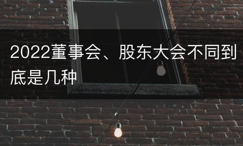 2022董事会、股东大会不同到底是几种