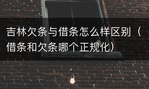 吉林欠条与借条怎么样区别（借条和欠条哪个正规化）