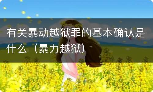 有关暴动越狱罪的基本确认是什么（暴力越狱）