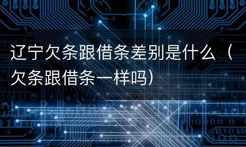 辽宁欠条跟借条差别是什么（欠条跟借条一样吗）