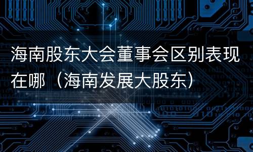 海南股东大会董事会区别表现在哪（海南发展大股东）
