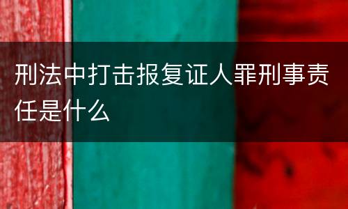 刑法中打击报复证人罪刑事责任是什么